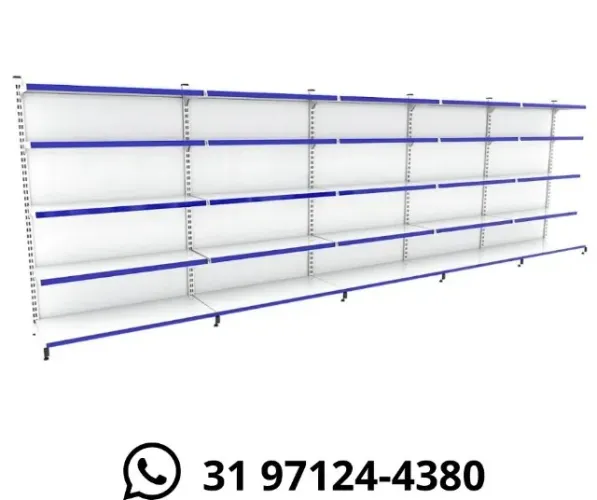Gôndola de Parede Branca 5 Bandejas