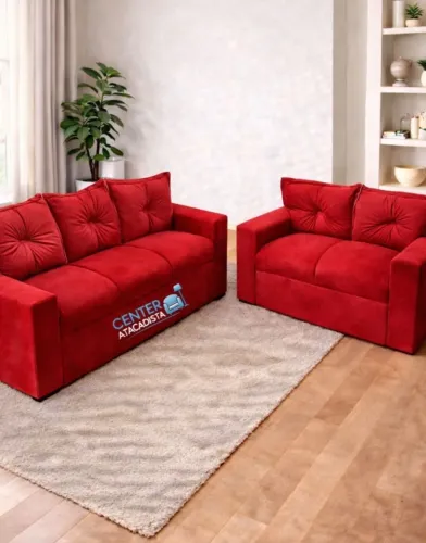 Sofá Simples vermelho