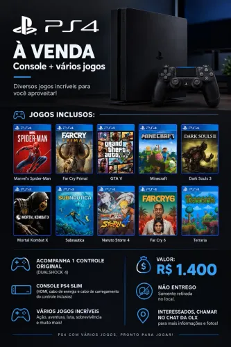 ? VENDO PLAYSTATION 4 + VÁRIOS JOGOS!