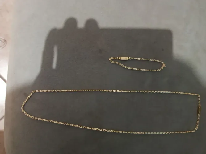 Corrente e pulseira moeda antiga 