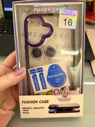 Capinha de Celular iPhone 16 ROXO Metalizado e Transparente com Protetor de Câmera