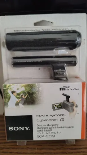 Microfone ECM-GZ1M p Sony A6000 ou Handcam. Na caixa. Pouco uso. Completo.