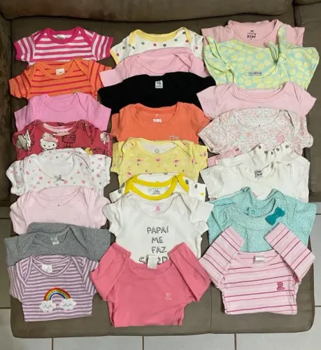 Lote / Kit 21 Bodys 02 Macacão Infantil P, M, G