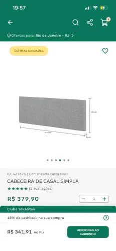 Cabeceira Casal Tok&Stok