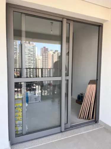 Porta Balcao De Aluminio 2 Folhas Da Mp Esquadrias (Usado) retirado imovel novo