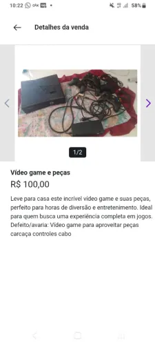 Vídeo game e peças para aproveitar