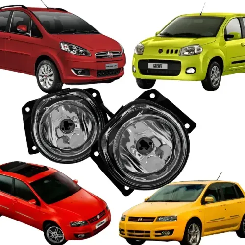 Par Farol De Milha Fiat Palio Stilo Idea 2001 A 2012 Vidro 