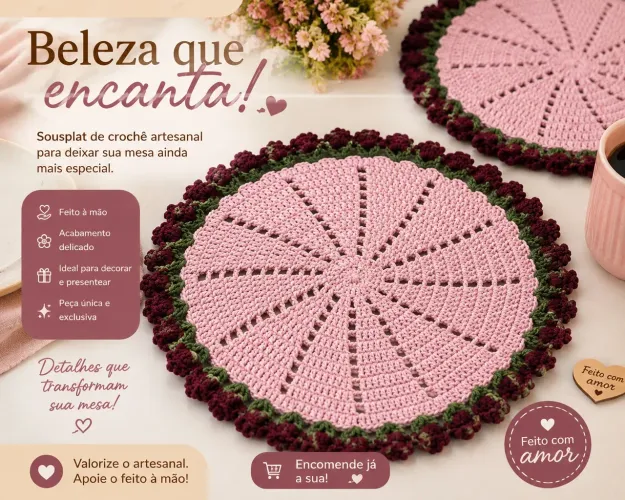 Jogo americano em crochê