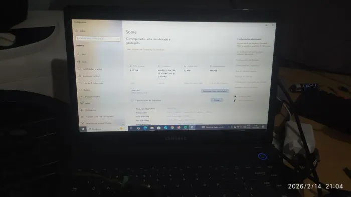 Notebook Samsung 8gb i3