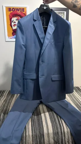 Terno Masculino Cameo Azul - Paletó 48 / Calça 42 - Seminovo