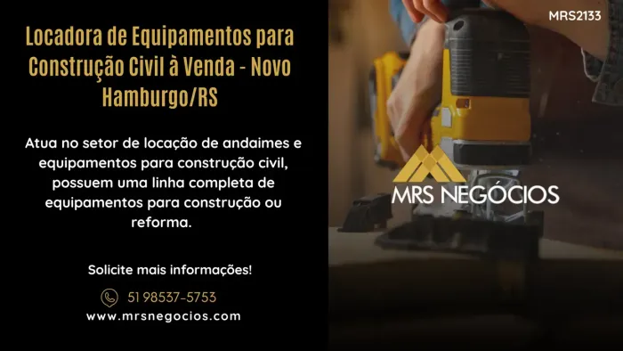 Locadora de Equipamentos para Construção Civil à Venda - Novo Hamburgo/RS