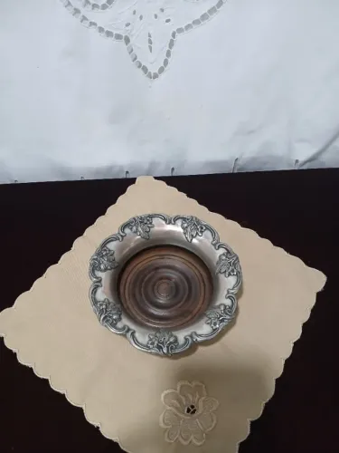 Antigo Porta Garrafa De Prata Detalhes De Flores