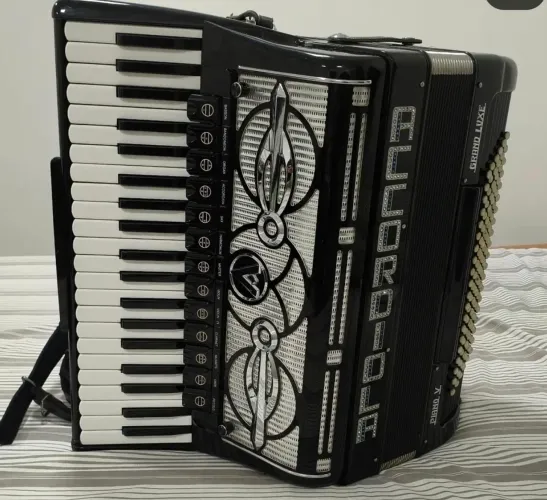  Vendo ou troco sanfona/acordeon 120 baixos italiana em QUINTA DE VOZ e dupla ressonância 