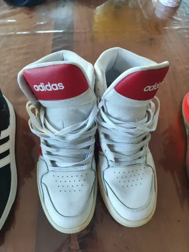 Adidas Hoops Mid Branco e Vermelho - Tam 45