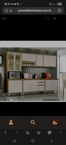 Cozinha Eduarda 5 Peças Cristaleira-C/Led Balção 1.20cm /Balção 80cm / Aéreo1.20cm