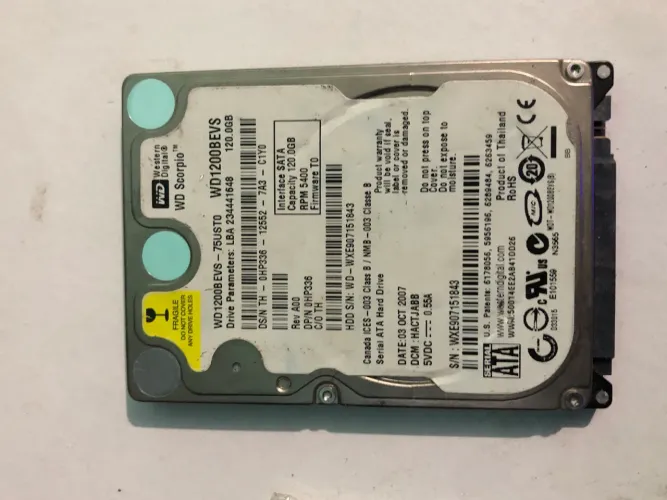 HD 120GB SATA WD scorpio 