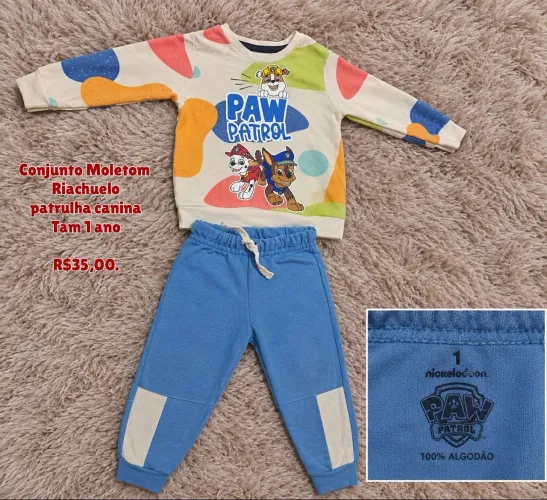 Conjunto moletom Patrulha canina