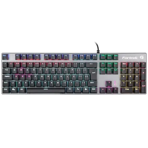 Teclado Mecânico Gamer Fortrek Black Hawk Rgb Switch mais o mause