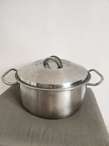 Panela Caçarola Rasa Tramontina Inox 18/10 24cm com Tampa - Fundo Duplo