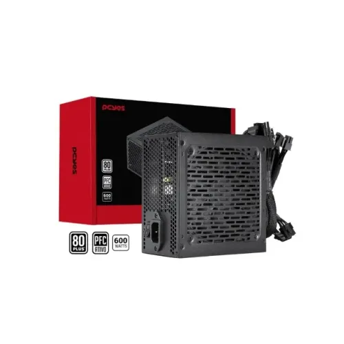 Fonte 600w Gamer Alimentação Pcyes Shocker 80 Plus, White Pfc Ativo C/cabo