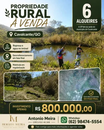 ? PROPRIEDADE RURAL À VENDA ? 6 ALQUEIRES