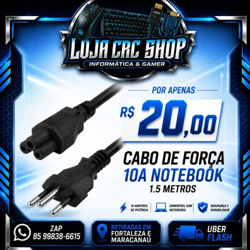 Cabo de Energia Notebook Multiuso 10A 1.5 Metros Global