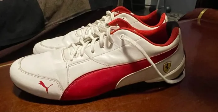 Tênis Puma Scuderia Ferrari Future Cat Couro Branco e Vermelho Original