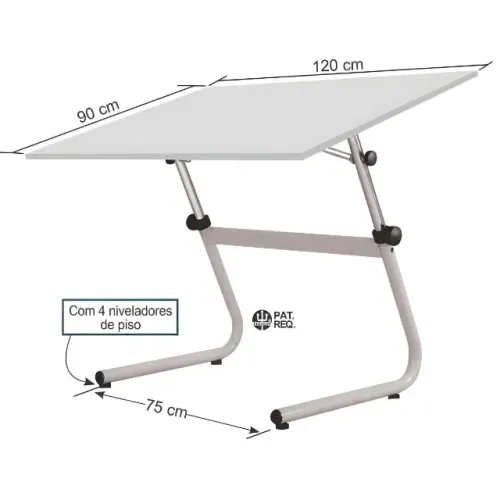 Mesa Desenho Tubular Trident A0