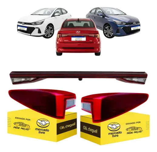 Kit Lanterna Traseira Hb20 Sedan 2023 24 25 2026 C/led Ambos Lados