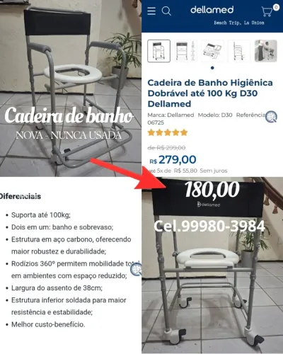 Cadeira para Banho nova nunca ligar 85 99980.3984 usada