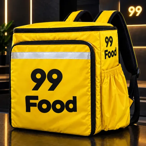 Mochila para entregador amarela