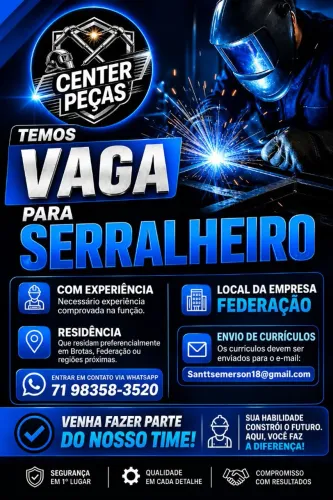 Vaga para serralheiro