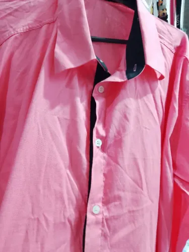 Camisa social masculina GG (rosa claro)