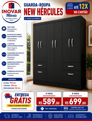 Guarda Roupa New Hércules