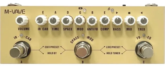 Pedal de efeito M-Vave Cube-Baby AC creme
