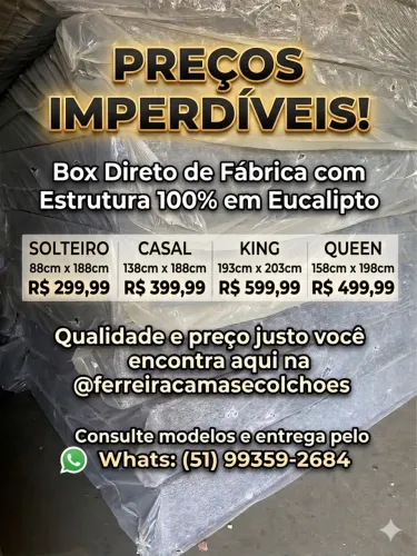 Direto de fábrica box 100% eucalipto 