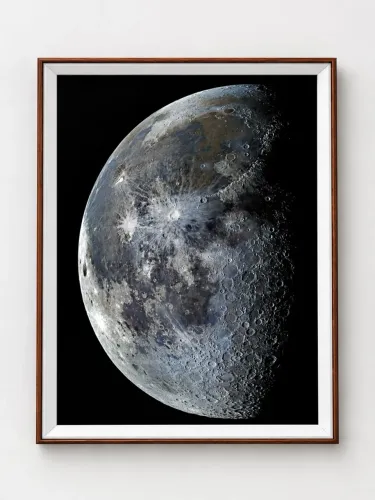 Quadro Decorativo Lua Mdf + Vidro 