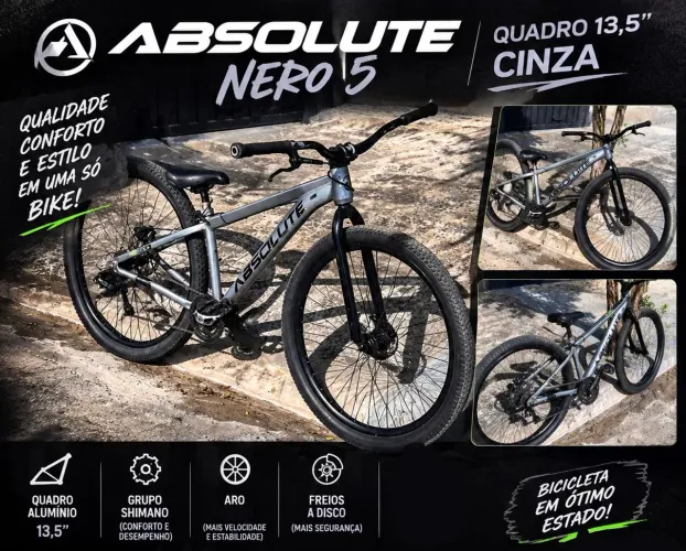 ? ABSOLUTE NERO 5 - CINZA | QUADRO 13,5?