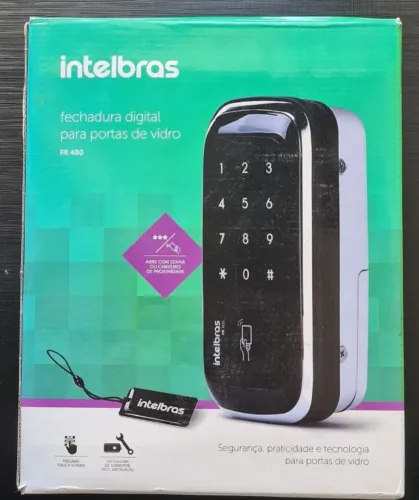 Fechadura Digital Intelbras FR 400 para portas de vidro pivotantes