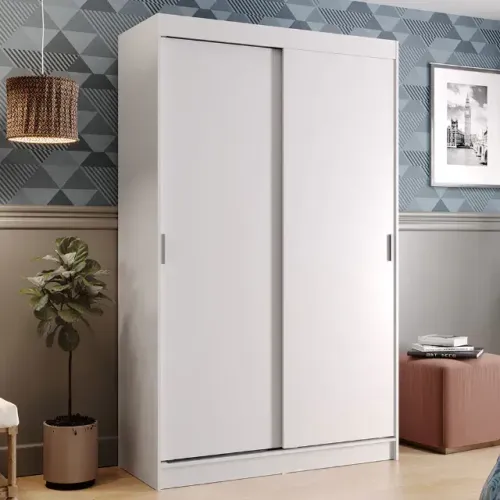 Guarda-Roupa Solteiro 2 Portas de Correr 2 Gavetas Branco USADO