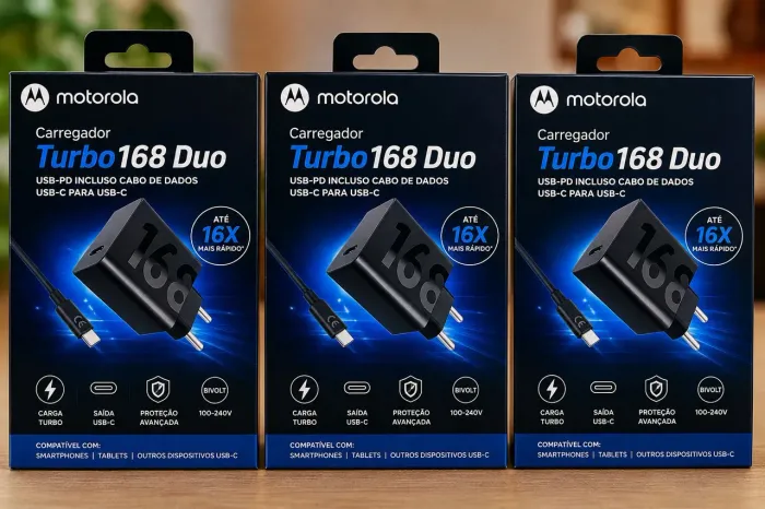 ? CARREGADOR MOTOROLA TURBO 168 DUO