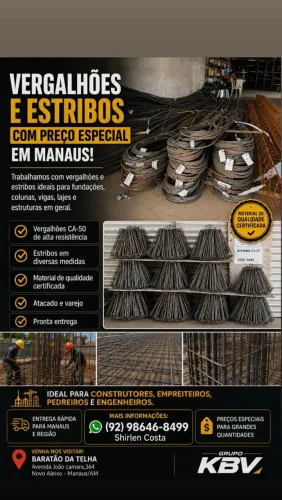 Promoção de vergalhão e estribo