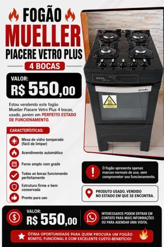 Fogão 04 bocas