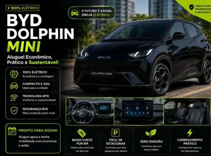 Aluguel Byd Dolphin Mini - Motorista de Aplicativo