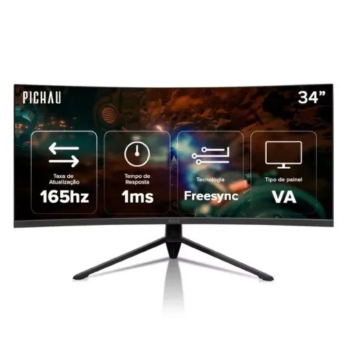 MONITOR PICHAU NEXUS 34p, VA, 1ms, Ultrawide, Curvo, WQHD