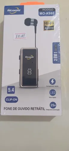 Fone de Ouvidos Retrátil MO-K98E ideal para motociclistas 2 celulares simultaneamente