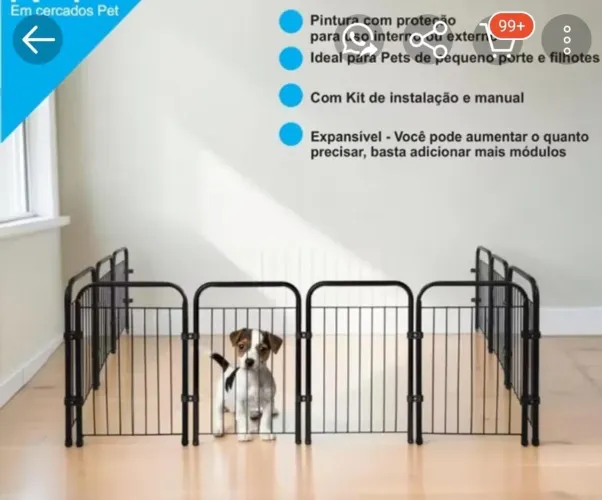 Cercado PET 50cm 10 Módulos NOVO