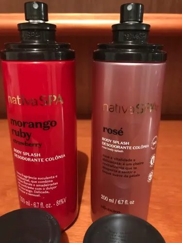Dois Body splash Nativa Spa o Boticário Rosé e Morango Rubi