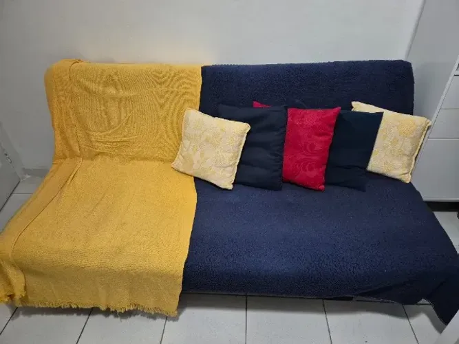 Sofá Cama Baú Reclinável Multiuso Azul