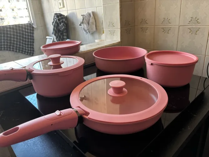 Panela Rosa de Cerâmica AntiAderente